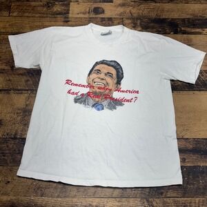Lee Total Cotton Vintage Ronald Reagan Graphic‎ Tee 90s Political T Shirt L